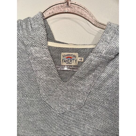 Faherty Seabrook French Terry Hoodie Pullover Womens Medium Kangaroo Pocket - Picture 2 of 6